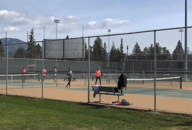 People playing pickleball