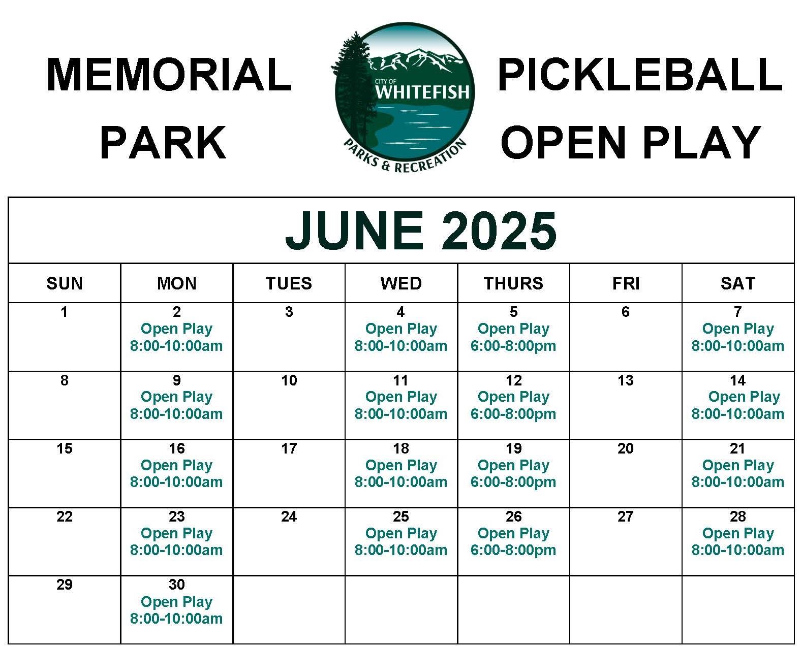 Pickleball Open Play 