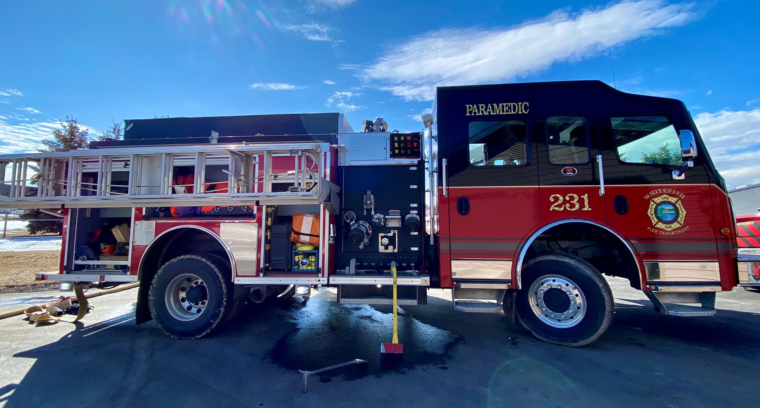 Red fire engine number 231