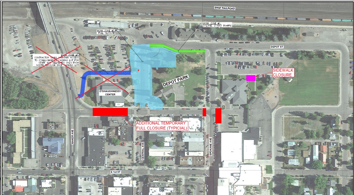View the Depot Park Project Railway Street Closure Map (PDF) Opens in new window