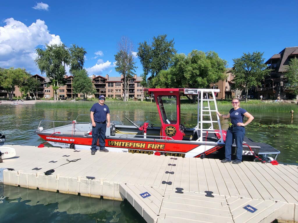 Firefighters with Boat
